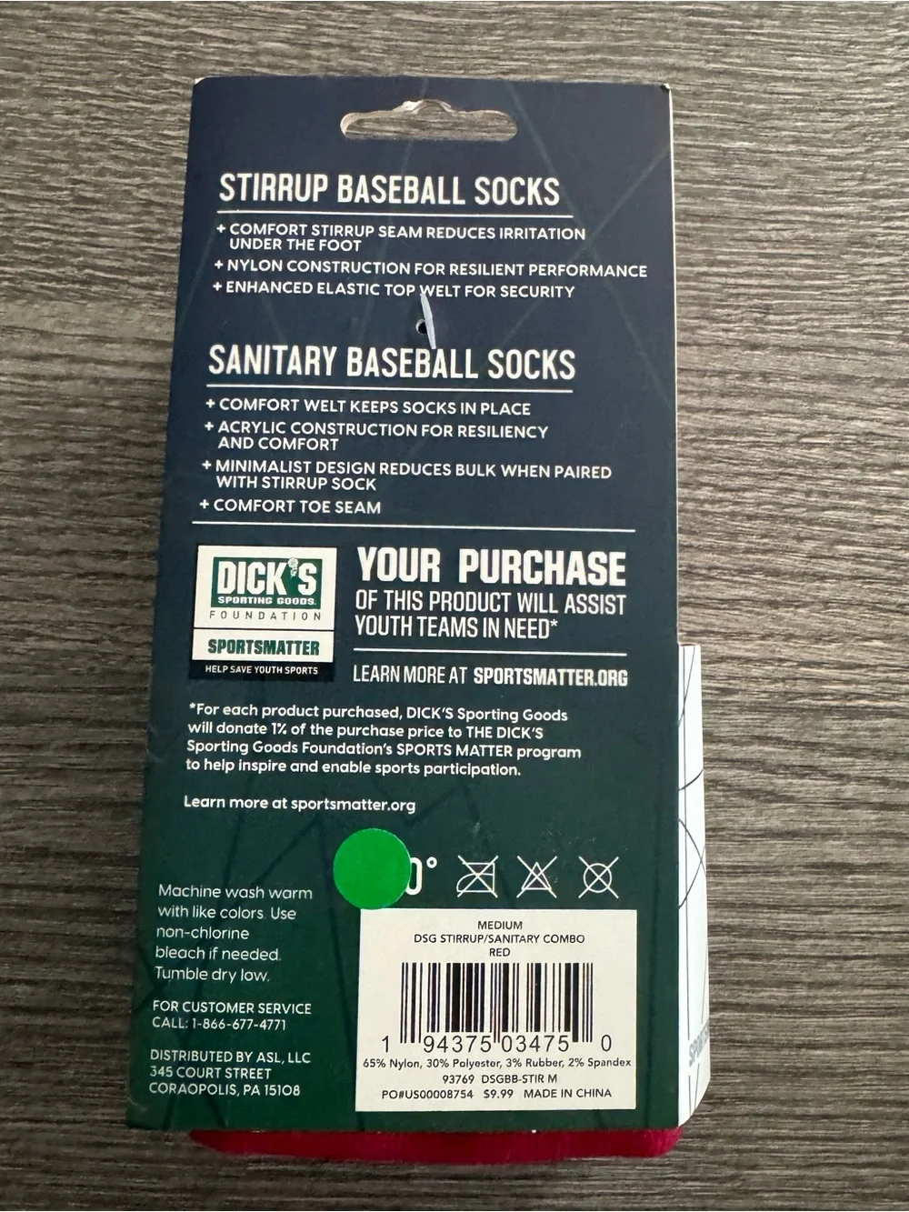 DSG Baseball/Softball Stirrup Sanitary Socks Combo Pack Sz M Youth 4-8 Red